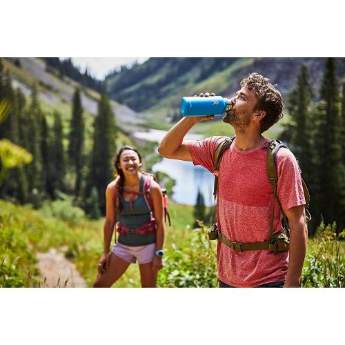  Hydro Flask Water Bottle - Stainless Steel & Vacuum Insulated - Wide Mouth 2.0 with Leak Proof Flex Cap - 32 oz, Sunflower