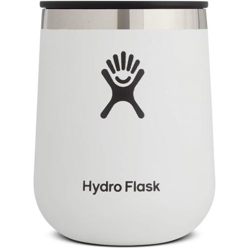  Hydro Flask 10 oz Wine Tumbler - Stainless Steel & Vacuum Insulated - Press-in Lid - White