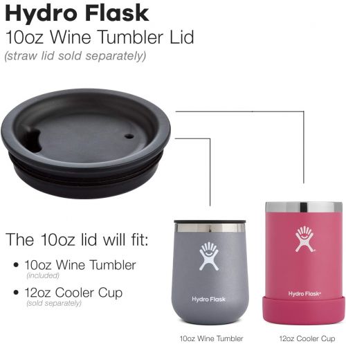  Hydro Flask 10 oz Wine Tumbler - Stainless Steel & Vacuum Insulated - Press-in Lid - White
