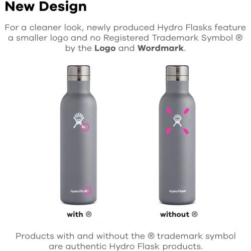  Hydro Flask 25 oz Wine Bottle - Stainless Steel & Vacuum Insulated - Leak Proof Cap - Fog