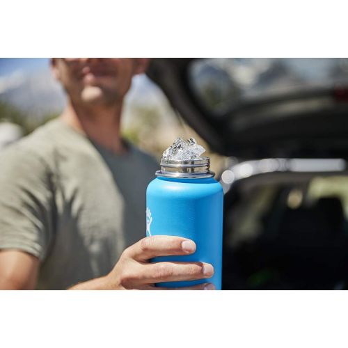  Hydro Flask Water Bottle - Stainless Steel & Vacuum Insulated - Wide Mouth with Leak Proof Flex Cap - 18 oz, Pacific