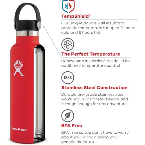  Hydro Flask Water Bottle - Standard Mouth Flex Lid - Multiple Sizes & Colors