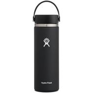 [아마존베스트]Hydro Flask Water Bottle - Stainless Steel & Vacuum Insulated - Wide Mouth 2.0 with Leak Proof Flex Cap - 20 oz, Black