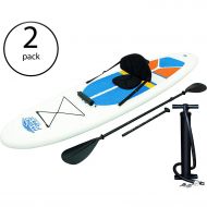 HydroForce Bestway Hydro-Force White Cap Inflatable SUP Stand Up Paddle Board (2 Pack)