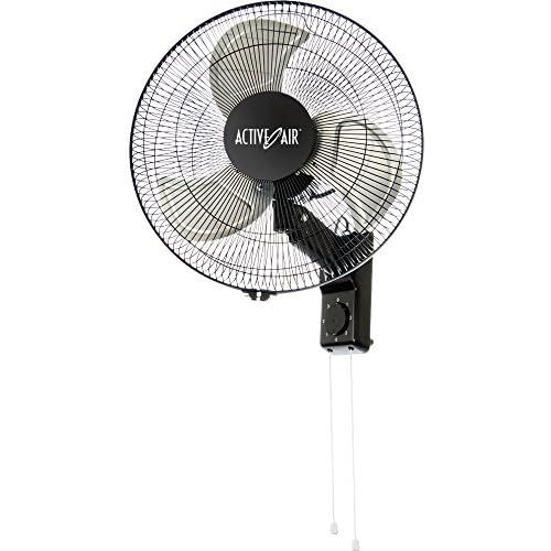  Hydrofarm ACFW16HDB Active Air Whisper Quiet Heavy Duty 16 Wall Mount Fan, Black