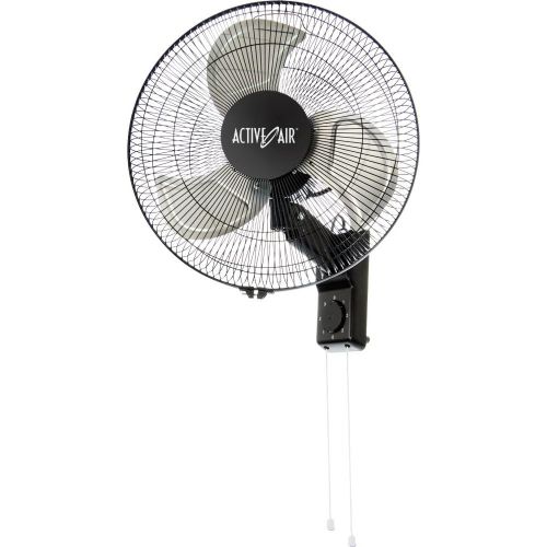  Hydrofarm ACFW16HDB Active Air Whisper Quiet Heavy Duty 16 Wall Mount Fan, Black