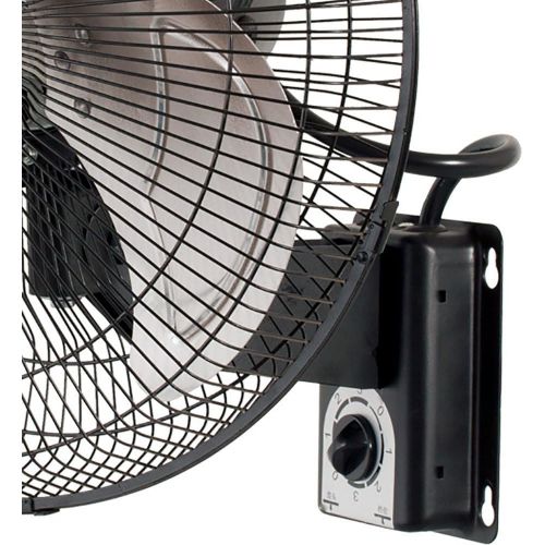  Hydrofarm ACFW16HDB Active Air Whisper Quiet Heavy Duty 16 Wall Mount Fan, Black