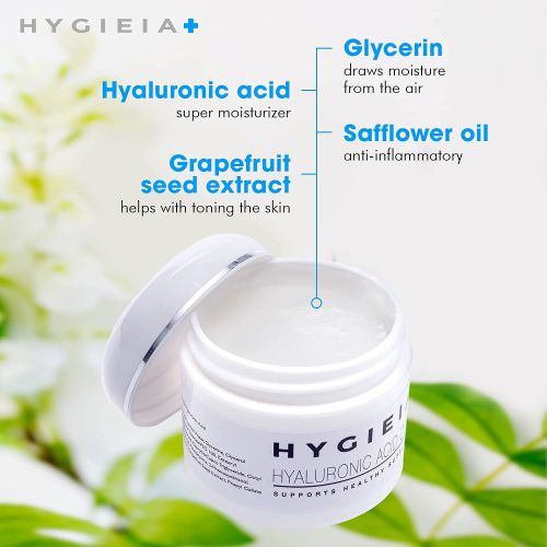  Hygieia Skincare Hyaluronic Acid Cream, Liposomally Based Skin Cream, Day and Night Moisturizing Facial Cream, 57g