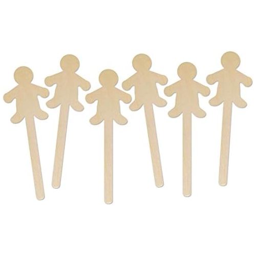  [아마존베스트]Hygloss Natural Wood Popsicle Sticks - 6.25 Inches Art & Craft Sticks - People Shape, 25 Pcs