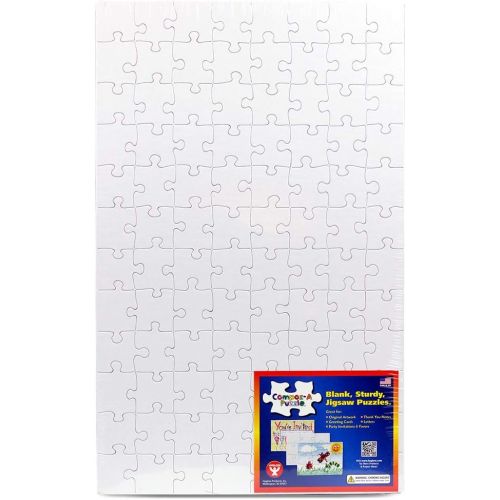  Hygloss Products Blank Jigsaw Puzzle  Compoz-A-Puzzle  10 x 16 Inch - 96 Pieces, 100 Puzzles