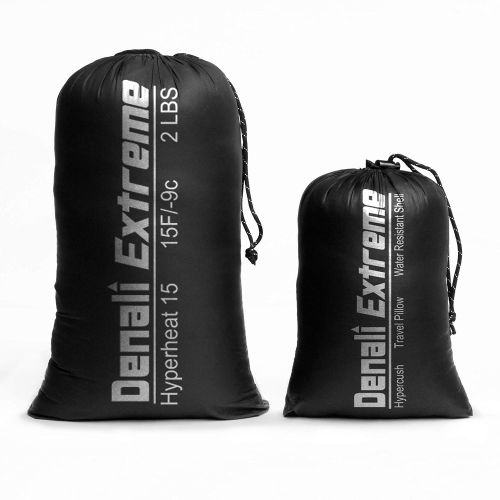  Hyke Denali Extreme Down Sleeping Bag and Pillow - Reg Price $189 - for Backpacking, Camping  Hyperheat 15 Degree F Ultralight Ultra Compact Down Filled 3 Season Men’s and Women’s Ligh