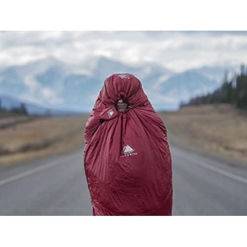  Hyke & Byke Shavano 32 Degree F 650 Fill Power Hydrophobic Down Sleeping Bag with ClusterLoft Base - Ultra Lightweight Men’s and Women’s Mummy Bag Designed for Summer Backpacking
