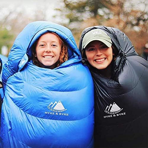  Hyke & Byke Shavano 32 Degree F 650 Fill Power Hydrophobic Down Sleeping Bag with ClusterLoft Base - Ultra Lightweight Men’s and Women’s Mummy Bag Designed for Summer Backpacking