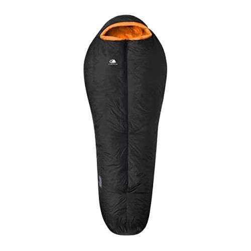 Hyke & Byke Antero 0 F Hiking & Camping Hammock Sleeping Bag - 4 Season, 800FP Goose Down Sleeping Bag - Ultralight, Black/Clementine - 87in - Long