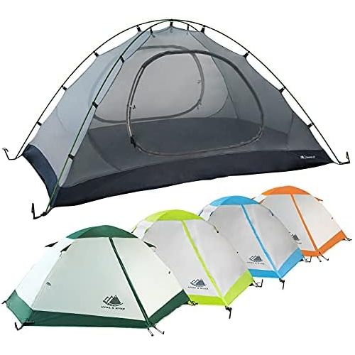  Hyke & Byke Yosemite 1 and 2 Person Backpacking Tents with Footprint - Lightweight Two Door Ultralight Dome Camping Tent