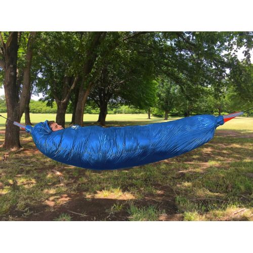  Hyke & Byke Crestone Hammock Compatible Down Sleeping Bag - 0 Degree F Bag for Hammock or Ground Camping and Backpacking  Innovative Design Combines Underquilt and Top Quilt