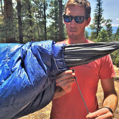  Hyke & Byke Crestone Hammock Compatible Down Sleeping Bag - 0 Degree F Bag for Hammock or Ground Camping and Backpacking  Innovative Design Combines Underquilt and Top Quilt