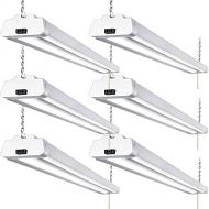 [아마존 핫딜] [아마존핫딜]Hykolity 5000K LED Shop Light Linkable, 4FT Daylight 42W LED Ceiling Lights for Garages, Workshops, Basements, Hanging or FlushMount, with Plug and Pull Chain, 3700lm, ETL- 6 Pack