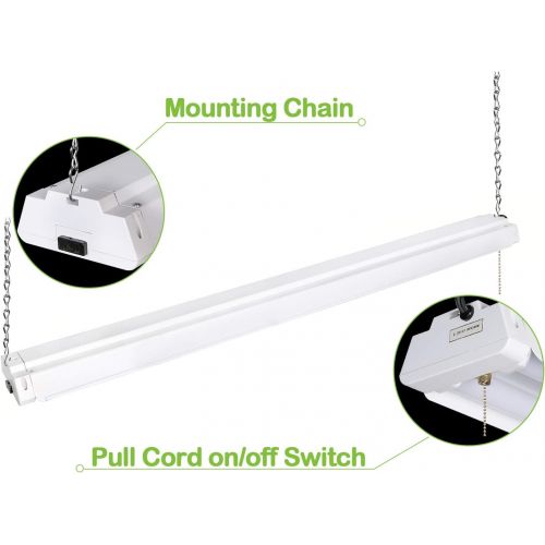  [아마존 핫딜] [아마존핫딜]Hykolity 5000K LED Shop Light Linkable, 4FT Daylight 42W LED Ceiling Lights for Garages, Workshops, Basements, Hanging or FlushMount, with Plug and Pull Chain, 3700lm, ETL- 6 Pack