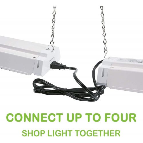  [아마존 핫딜] [아마존핫딜]Hykolity 5000K LED Shop Light Linkable, 4FT Daylight 42W LED Ceiling Lights for Garages, Workshops, Basements, Hanging or FlushMount, with Plug and Pull Chain, 3700lm, ETL- 6 Pack
