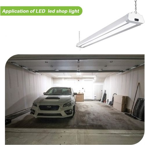  [아마존 핫딜] [아마존핫딜]Hykolity 5000K LED Shop Light Linkable, 4FT Daylight 42W LED Ceiling Lights for Garages, Workshops, Basements, Hanging or FlushMount, with Plug and Pull Chain, 3700lm, ETL- 6 Pack