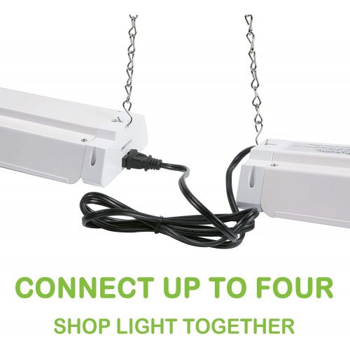  [아마존 핫딜] [아마존핫딜]Hykolity 5000K LED Shop Light Linkable, 4FT Daylight 42W LED Ceiling Lights for Garages, Workshops, Basements, Hanging or FlushMount, with Plug and Pull Chain, 4200lm, ETL- 4 Pack