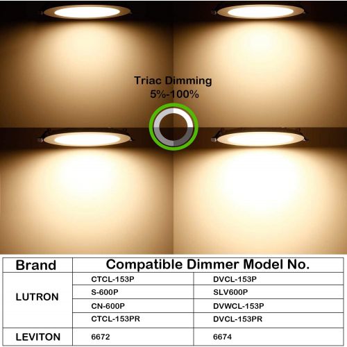  [아마존핫딜][아마존 핫딜] Hykolity 6 Inch LED Recessed Lighting with Junction Box, Smooth Trim, 12 Pack, 12W= 100W, 3000K Warm White, 850lm Dimmable Wafer Light, Canless Soffit Lighting for Shallow Ceiling,