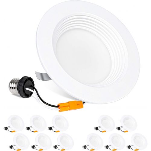  [아마존 핫딜] Hykolity 12 Pack 4 Inch LED Recessed Downlight Dimmable, Baffle Trim, CRI90, 9W=65W, 600lm, 5000K Daylight LED Recessed Retrofit Can Light, Damp Rated, ETL Listed