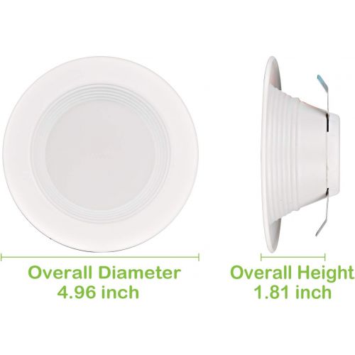  [아마존 핫딜] Hykolity 12 Pack 4 Inch LED Recessed Downlight Dimmable, Baffle Trim, CRI90, 9W=65W, 600lm, 5000K Daylight LED Recessed Retrofit Can Light, Damp Rated, ETL Listed