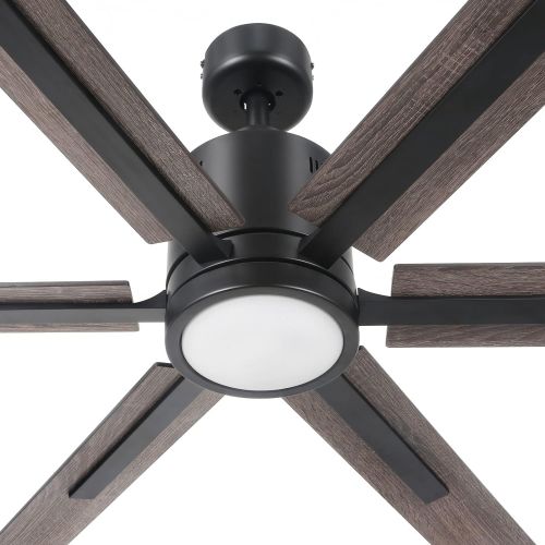  Hykolity 60 Inch DC Motor Farmhouse Ceiling Fan with Lights Remote Control, Reversible Motor and Blades, ETL Listed Industrial Indoor Ceiling Fans for Kitchen, Bedroom, Living Room