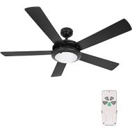 Hykolity 52 Inch Modern Style Indoor Ceiling Fan with Dimmable Light Kit and Remote Control, Reversible Motor, ETL for Living room, Bedroom, Basement, Kitchen, Garage