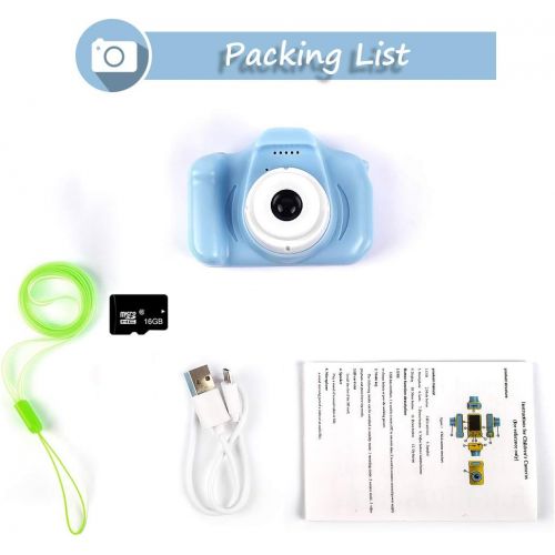  [아마존베스트]Hyleton hyleton Digital Camera for Kids, 1080P FHD Kids Digital Video Camera with 2 Inch IPS Screen and 16GB SD Card for 3-10 Years Boys Girls Gift (Light Blue)