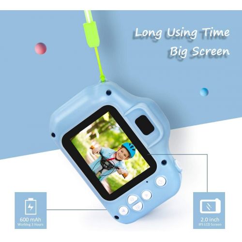  [아마존베스트]Hyleton hyleton Digital Camera for Kids, 1080P FHD Kids Digital Video Camera with 2 Inch IPS Screen and 16GB SD Card for 3-10 Years Boys Girls Gift (Light Blue)