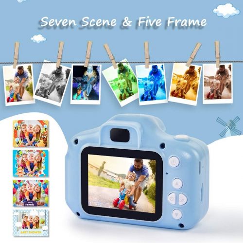  [아마존베스트]Hyleton hyleton Digital Camera for Kids, 1080P FHD Kids Digital Video Camera with 2 Inch IPS Screen and 16GB SD Card for 3-10 Years Boys Girls Gift (Light Blue)