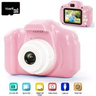 [아마존베스트]Hyleton hyleton Digital Camera for Kids, 1080P FHD Kids Digital Video Camera Camcorder for 3-10 Years Girls Gift with 16GB SD Card & 2 Inch IPS Screen (Pink)