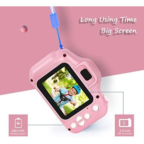  [아마존베스트]Hyleton hyleton Digital Camera for Kids, 1080P FHD Kids Digital Video Camera Camcorder for 3-10 Years Girls Gift with 16GB SD Card & 2 Inch IPS Screen (Pink)