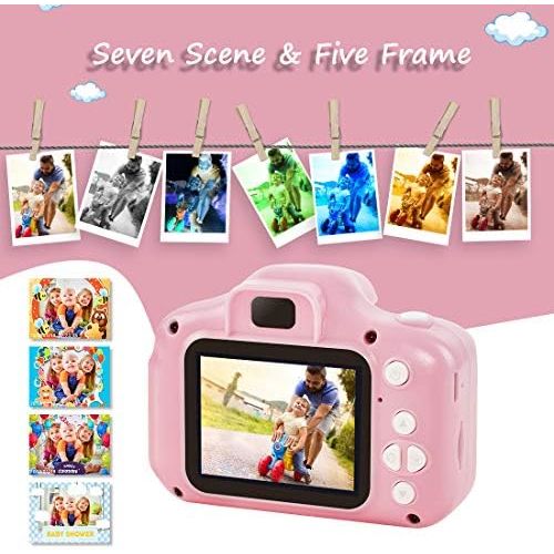  [아마존베스트]Hyleton hyleton Digital Camera for Kids, 1080P FHD Kids Digital Video Camera Camcorder for 3-10 Years Girls Gift with 16GB SD Card & 2 Inch IPS Screen (Pink)