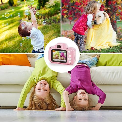  [아마존베스트]Hyleton hyleton Digital Camera for Kids, 1080P FHD Kids Digital Video Camera Camcorder for 3-10 Years Girls Gift with 16GB SD Card & 2 Inch IPS Screen (Pink)