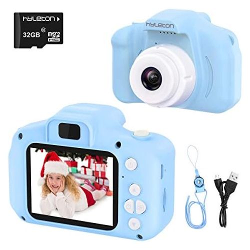  Digital Camera for Kids,hyleton 1080P FHD Kids Digital Video Camera with 2 Inch IPS Screen and 32GB SD Card for 3-10 Years Boys Girls Gift (Light Blue)