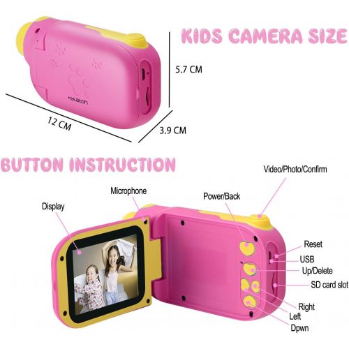  Kids Video Camera for Girls Gift,hyleton 1080P FHD Digital Kids Camera Camcorder Video DV with 2.4 Screen for Age 3-10