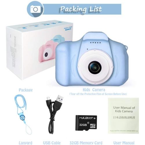  [아마존베스트]Digital Camera for Kids,hyleton 1080P FHD Kids Digital Video Camera with 2 Inch IPS Screen and 32GB SD Card for 3-10 Years Boys Girls Gift (Light Blue)