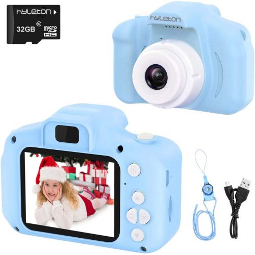  [아마존베스트]Digital Camera for Kids,hyleton 1080P FHD Kids Digital Video Camera with 2 Inch IPS Screen and 32GB SD Card for 3-10 Years Boys Girls Gift (Light Blue)