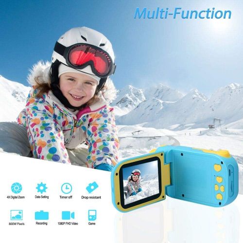  [아마존베스트]Video Camera for Kids, hyleton 1080P FHD Digital Kids Camera Camcorder Video Recorder with 2.4 Screen for Age 3-10