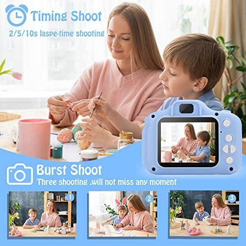  [아마존베스트]Digital Camera for Kids,hyleton 1080P FHD Kids Digital Video Camera with 2 Inch IPS Screen and 16GB SD Card for 3-10 Years Boys Girls Gift (Light Blue)