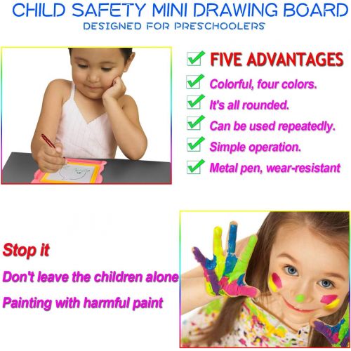  [아마존베스트]HongMe 5 Piece Mini Magnetic Drawing Board for Kids - Travel Size Erasable Doodle Board Set - Small Drawing Painting Sketch Pad - Perfect for Kids Art Supplies & Party Favors,Prizes for K