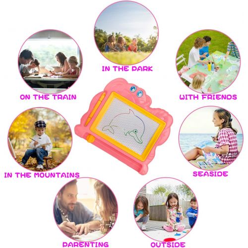  [아마존베스트]HongMe 5 Piece Mini Magnetic Drawing Board for Kids - Travel Size Erasable Doodle Board Set - Small Drawing Painting Sketch Pad - Perfect for Kids Art Supplies & Party Favors,Prizes for K