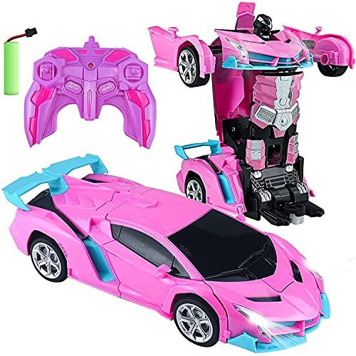  Hymaz RC Cars Remote Control Car Transforming Robot-2.4GHz 1:18 Scale Transform Car Vehicle with One Button Deformation & 360°Rotating Drifting RC Cars Toys Gifts for Kids Boys and Girls