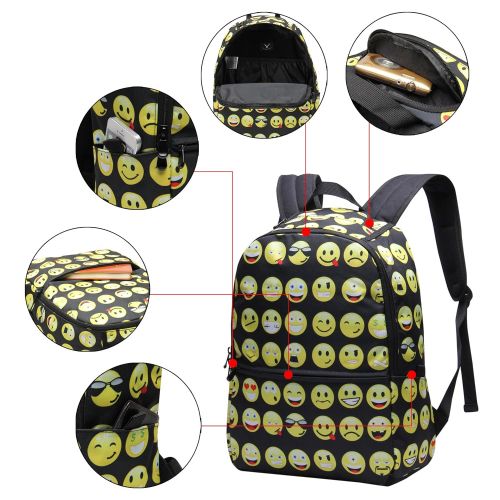  Hynes Eagle Printed Emoji Kids School Backpack