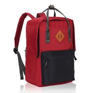 Hynes Eagle Water Resistant Backpack Lightweight Handle Daypack (Red-Black)