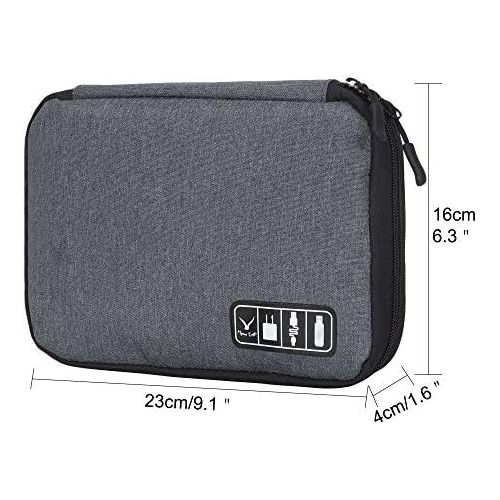  [아마존베스트]Hynes Eagle Travel Universal Cable Organizer Electronics Accessories Cases for Various USB Phone Charger and Cable Grey